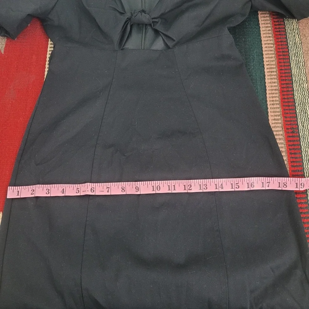 NWT J Crew‎ Collection Cutout Puff Sleeve Midi Dress Sz 4 Black Cotton Office